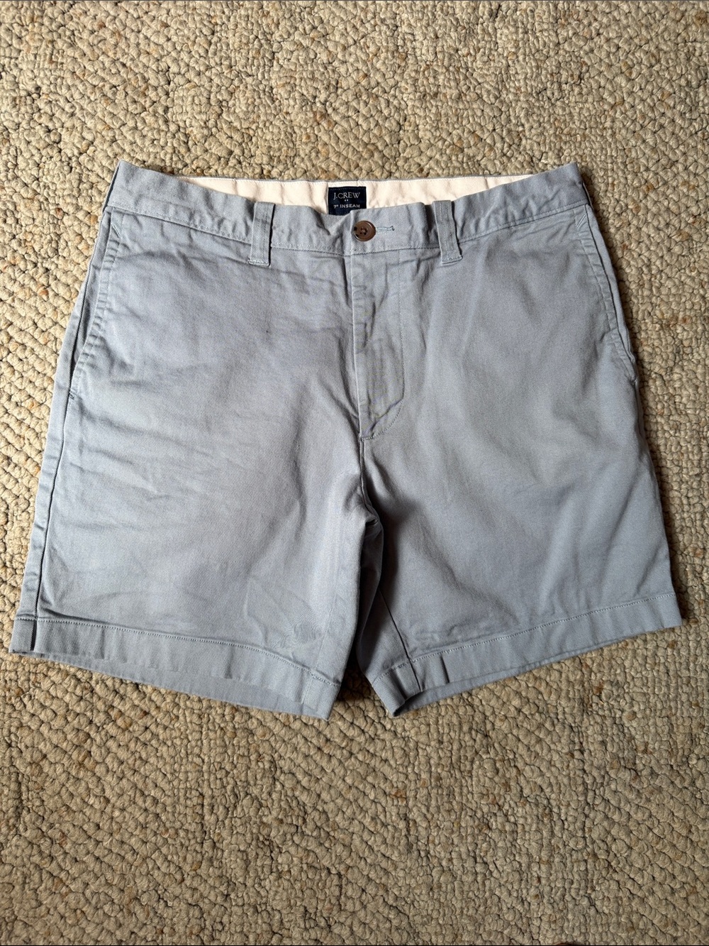 J. Crew Men's Light Gray Flat Front Chino Shorts